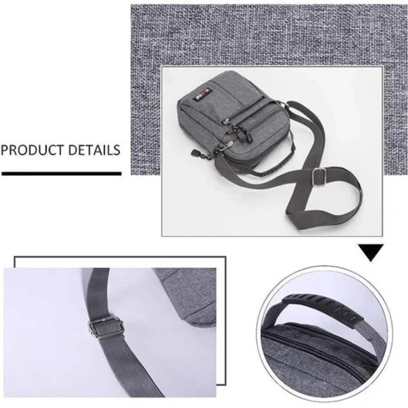Men's Messenger Bag - Crossbody Shoulder Bags Travel Bag - Picture 7 of 8